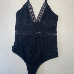 Etiquette Lace Black Bodysuit